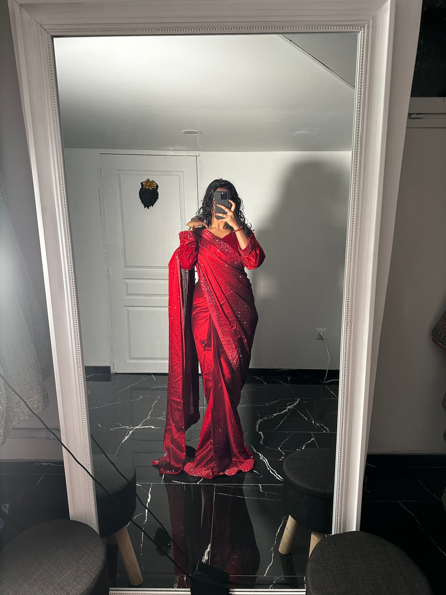 One minute Saree rouge