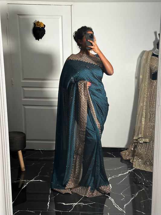 Sila One minute saree bleu