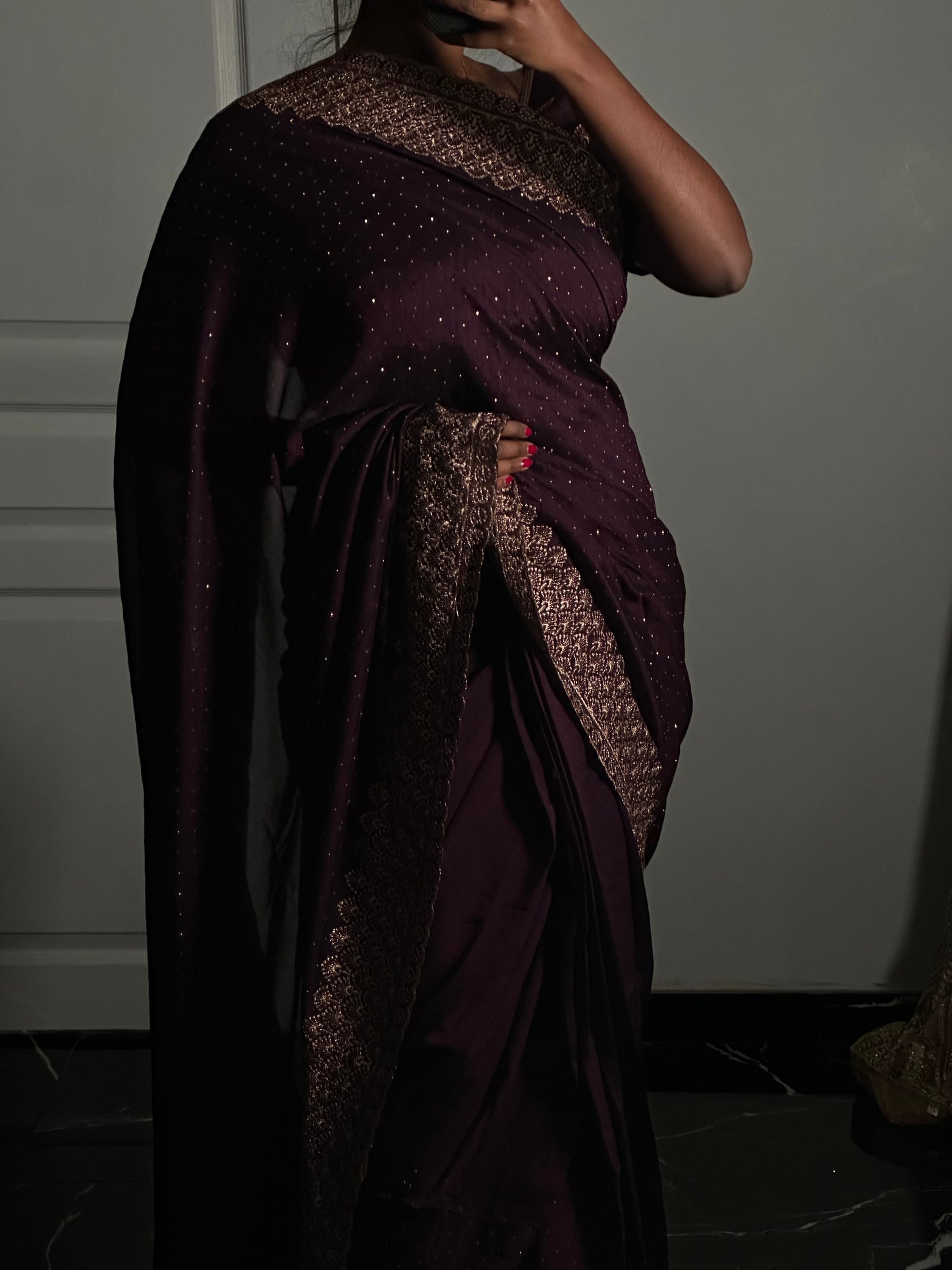 Sila One minute saree Prune