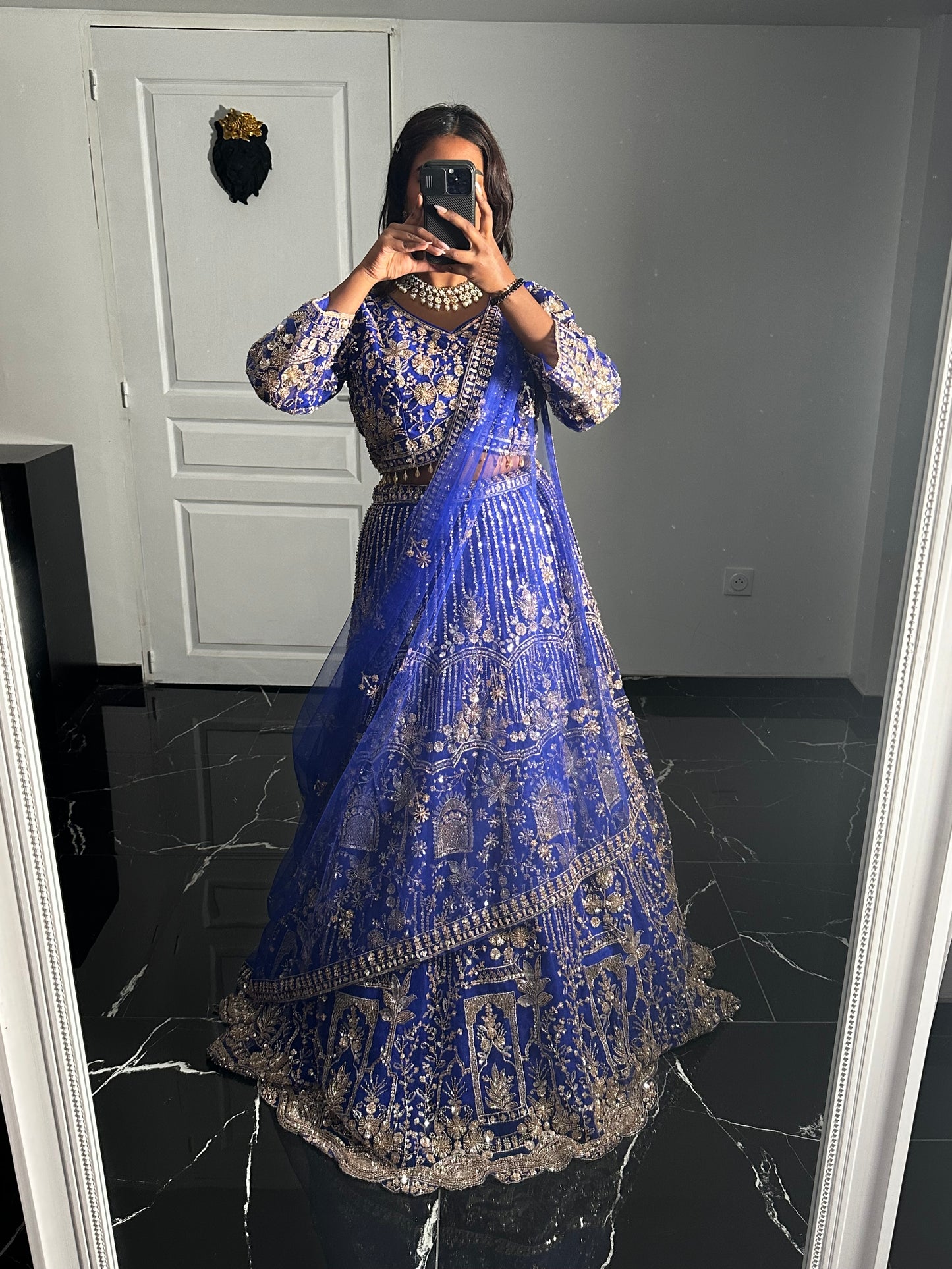 Lehenga Solena Bleu roi