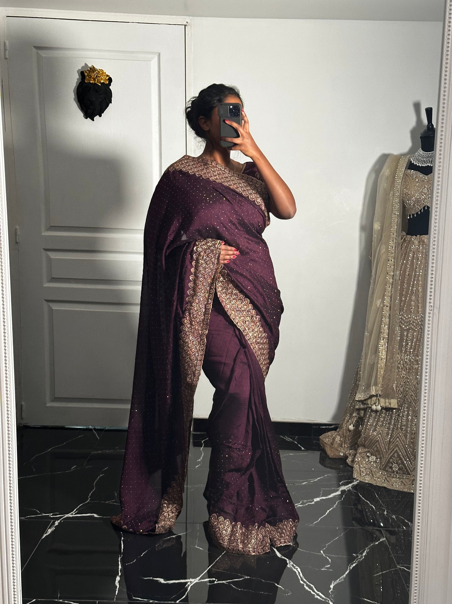 Sila One minute saree Prune
