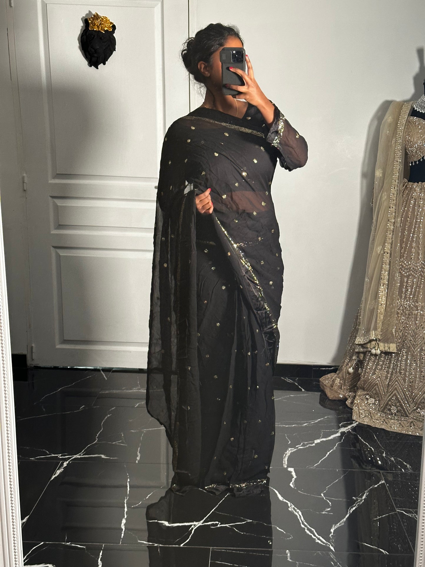 Simple 1 minute saree noir