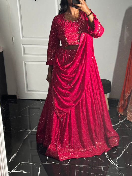 Lehenga Rose Fushia