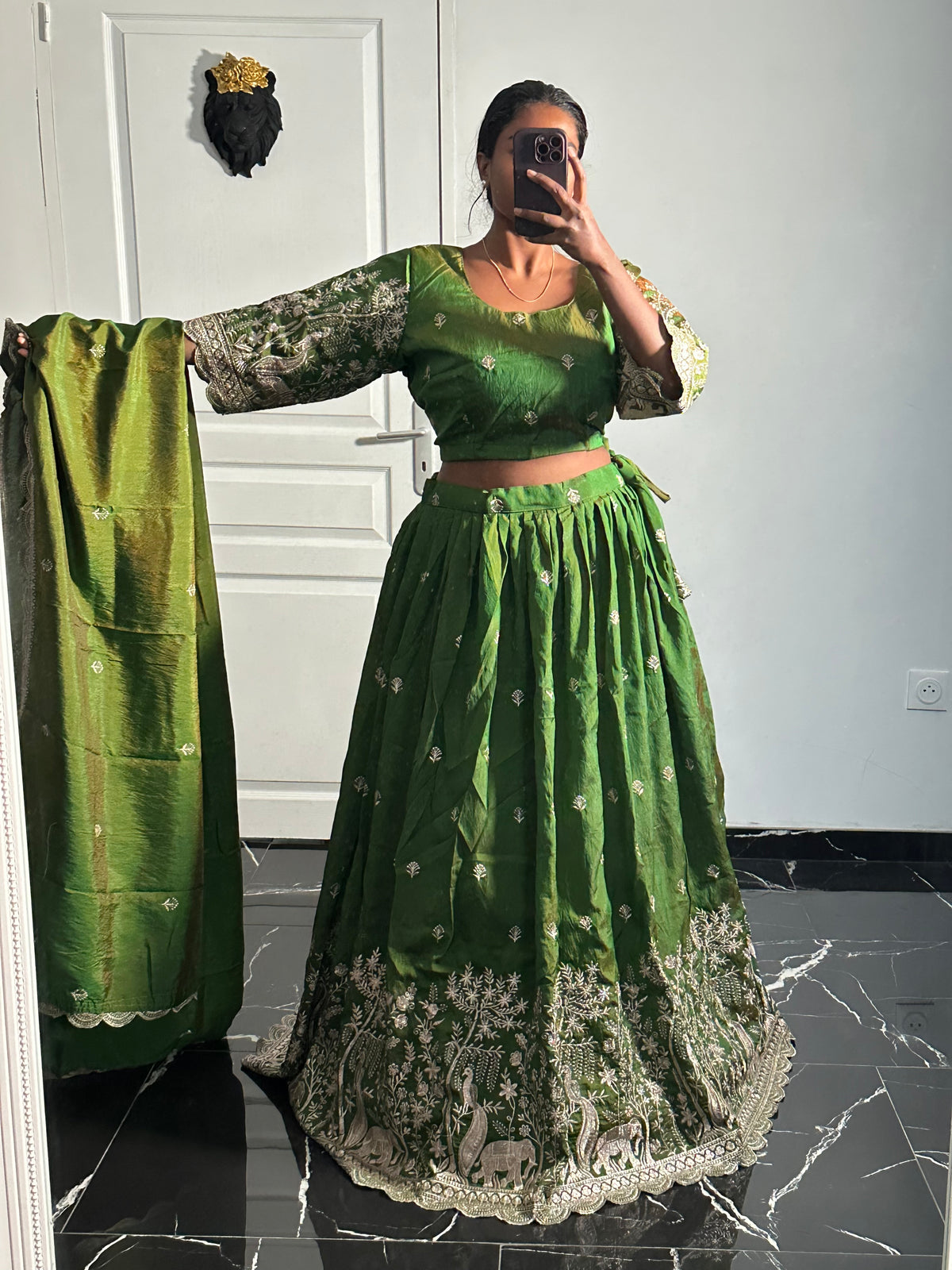 Lehenga Nilani vert