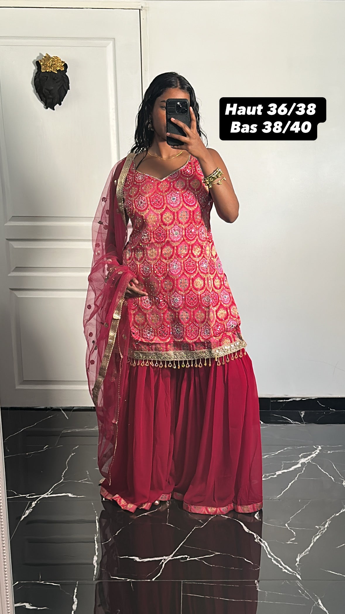 Salwar Fushia royale