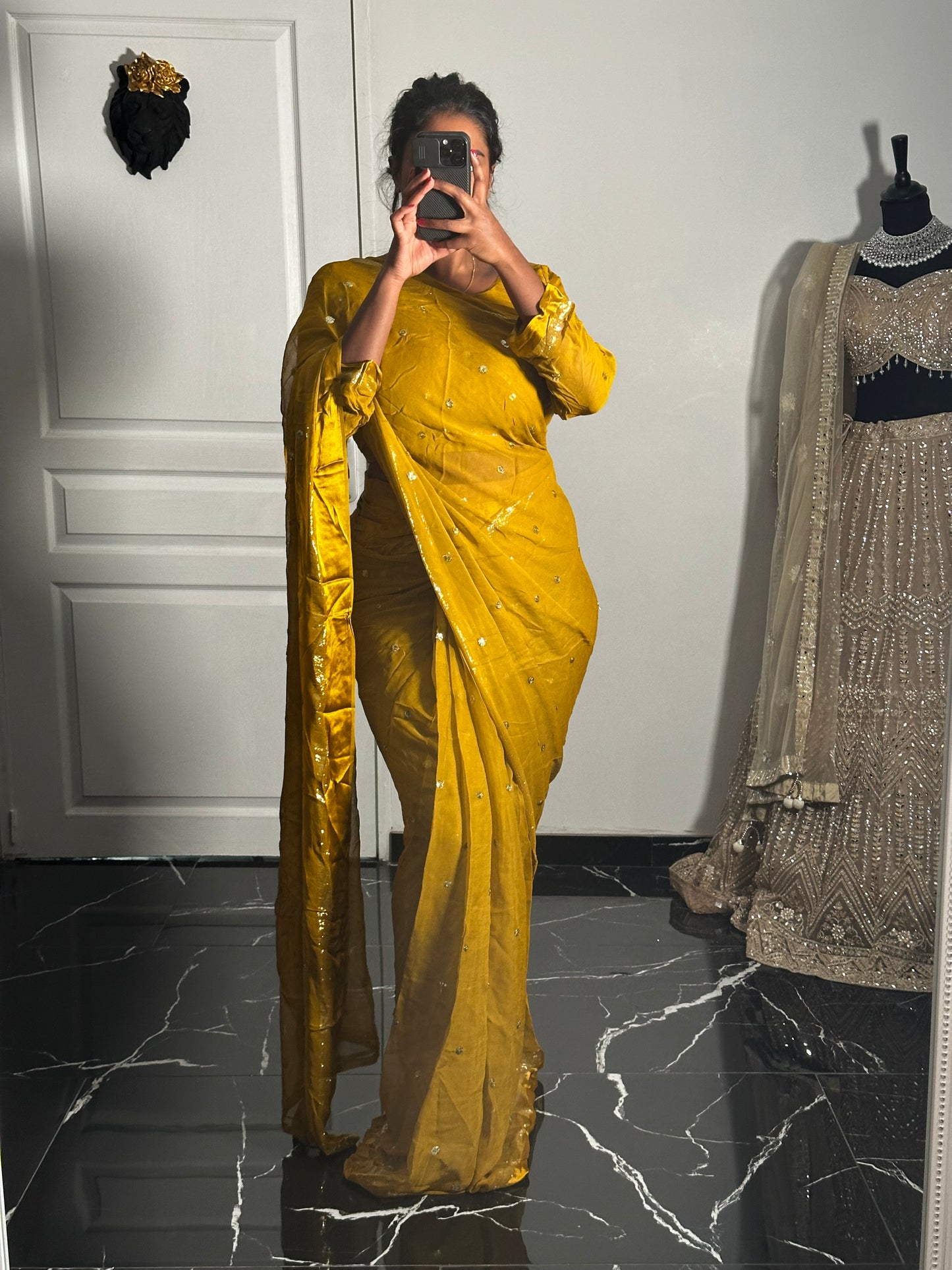 Simple 1 minute saree jaune