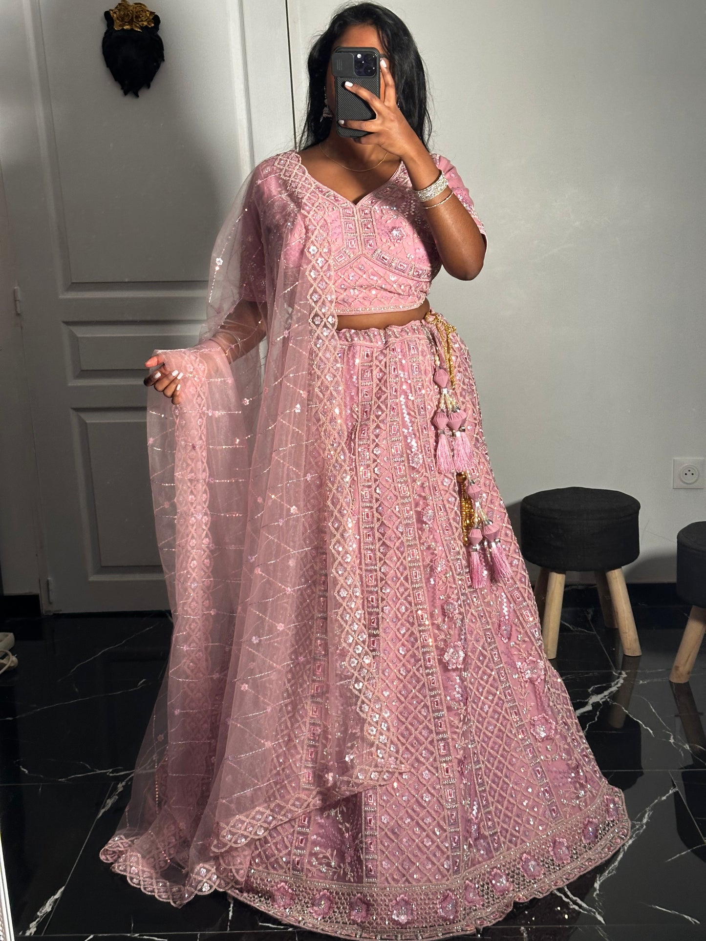 Princesse baby pink lehenga