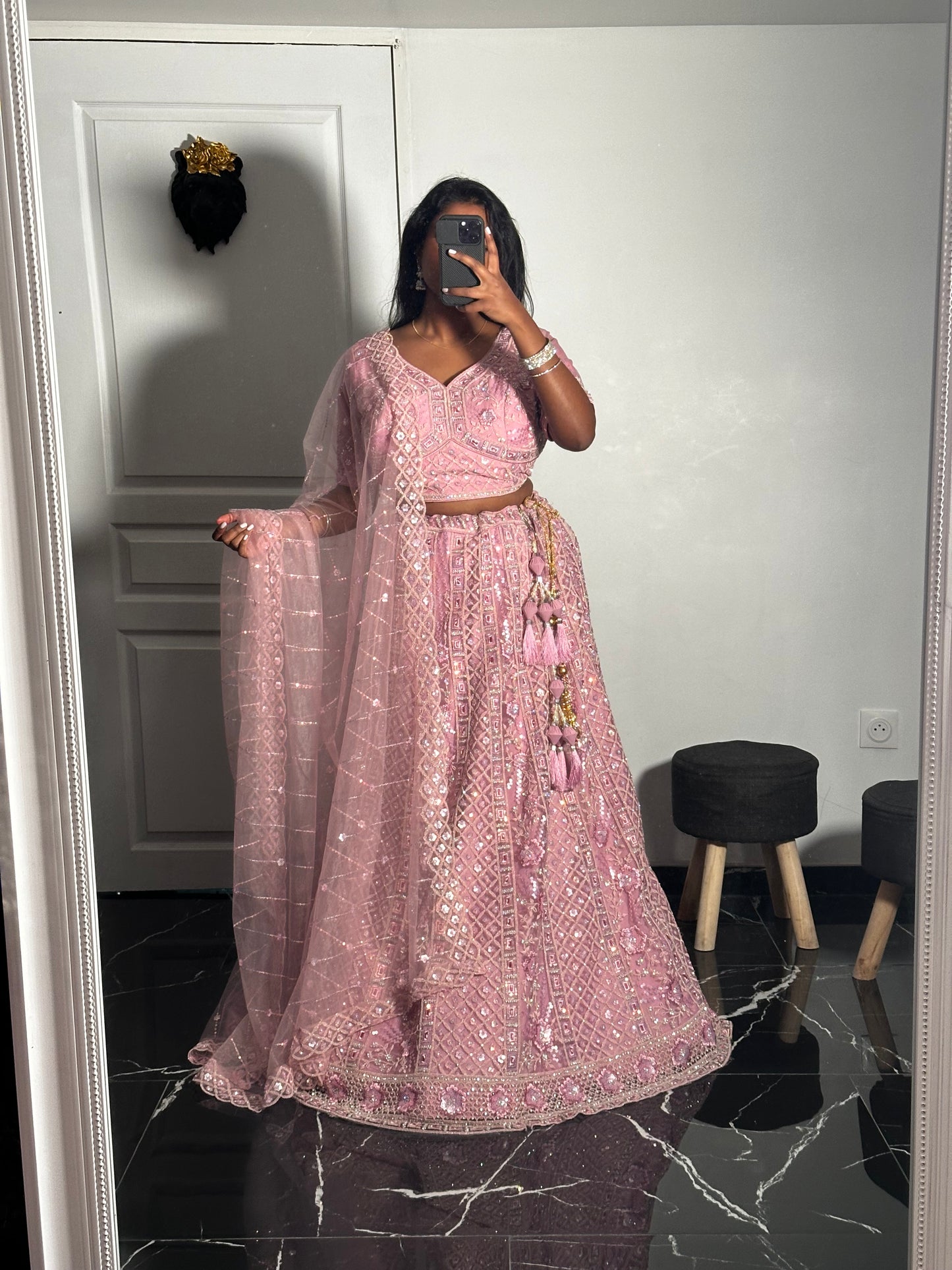 Princesse baby pink lehenga