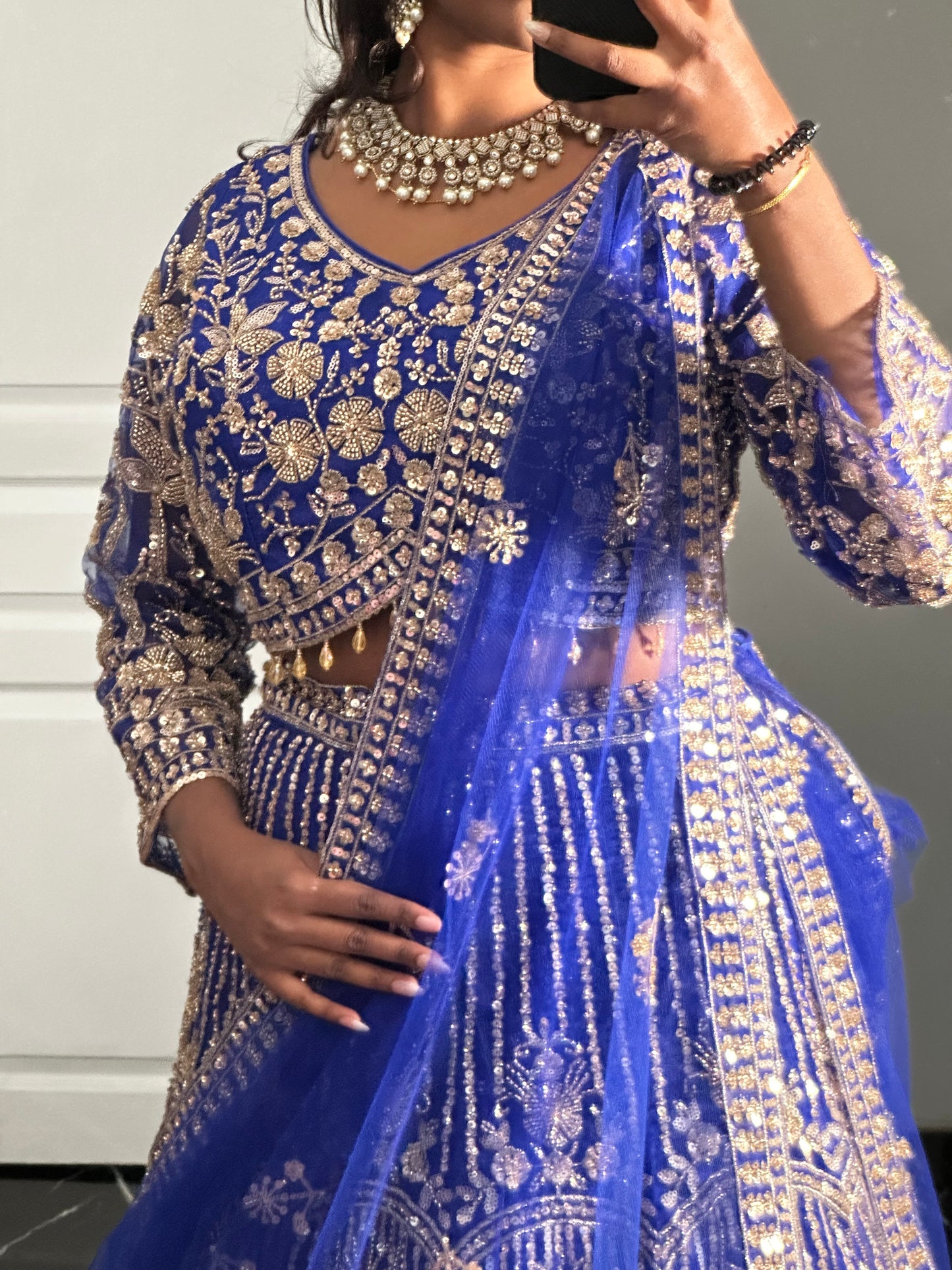 Lehenga Solena Bleu roi