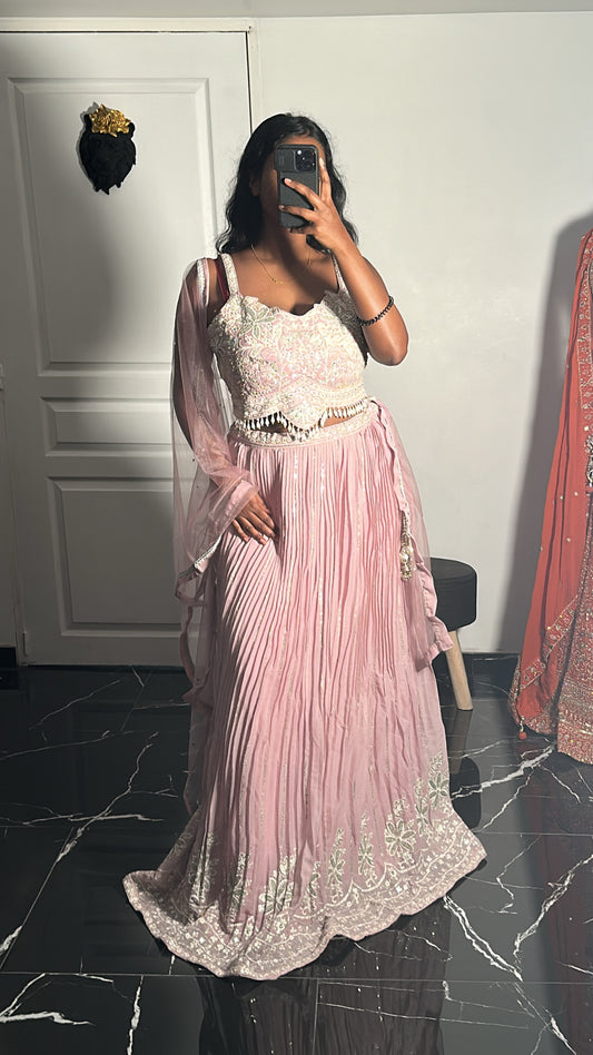 Lehenga rose pastel