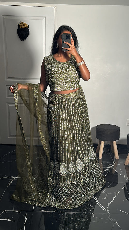 Olive lehenga