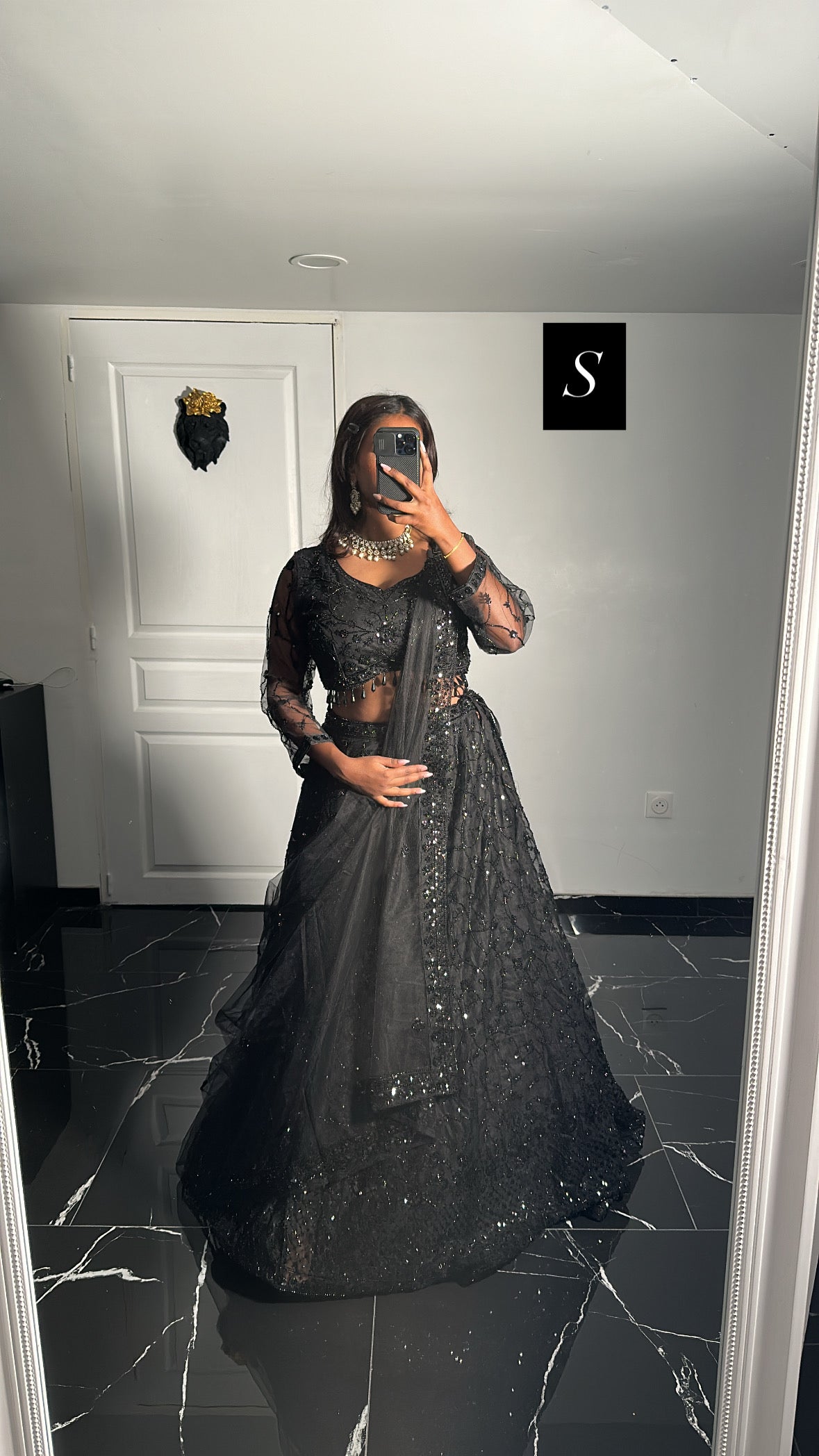 Lehenga noir intense