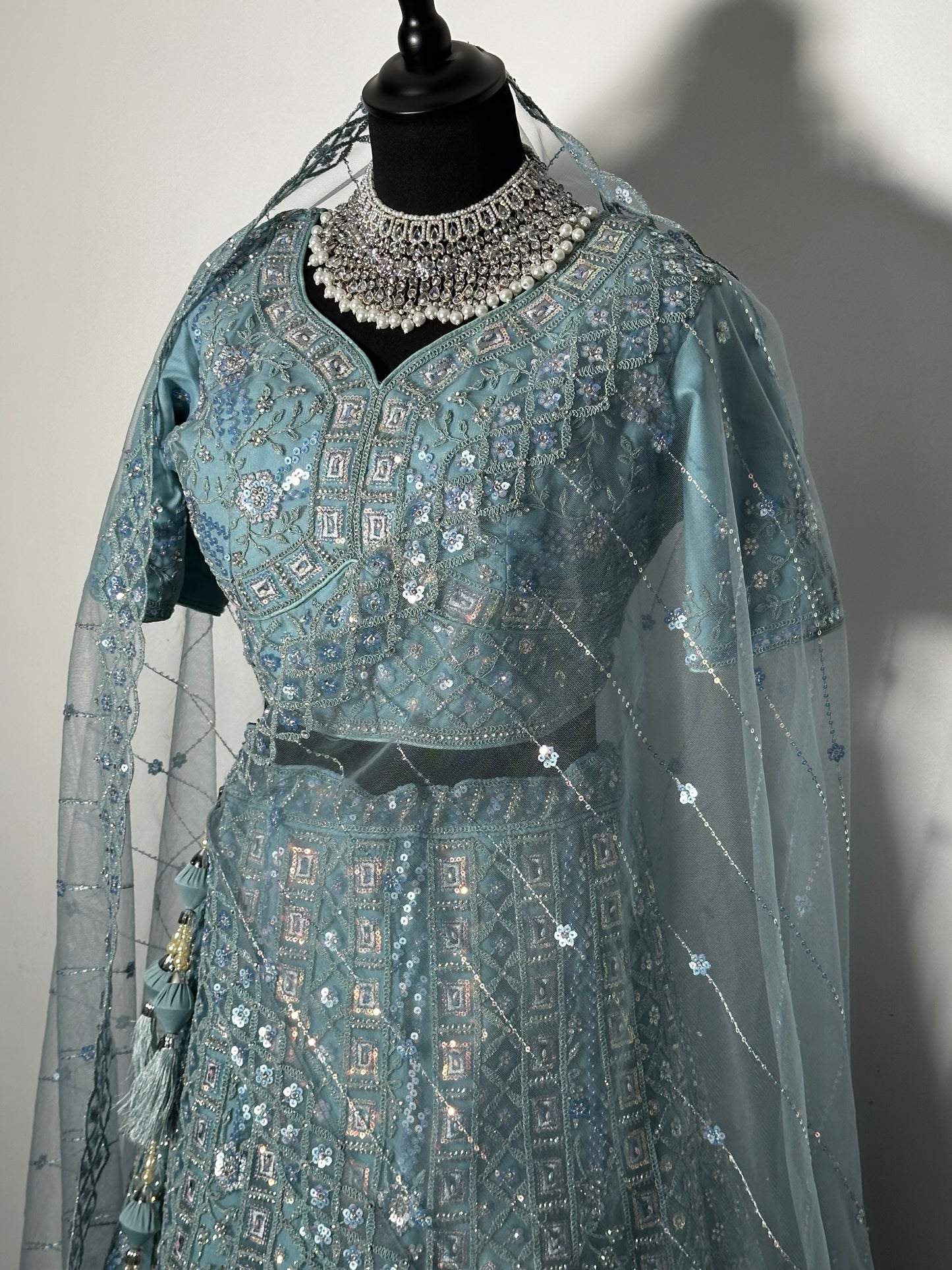 Ice blue lehenga