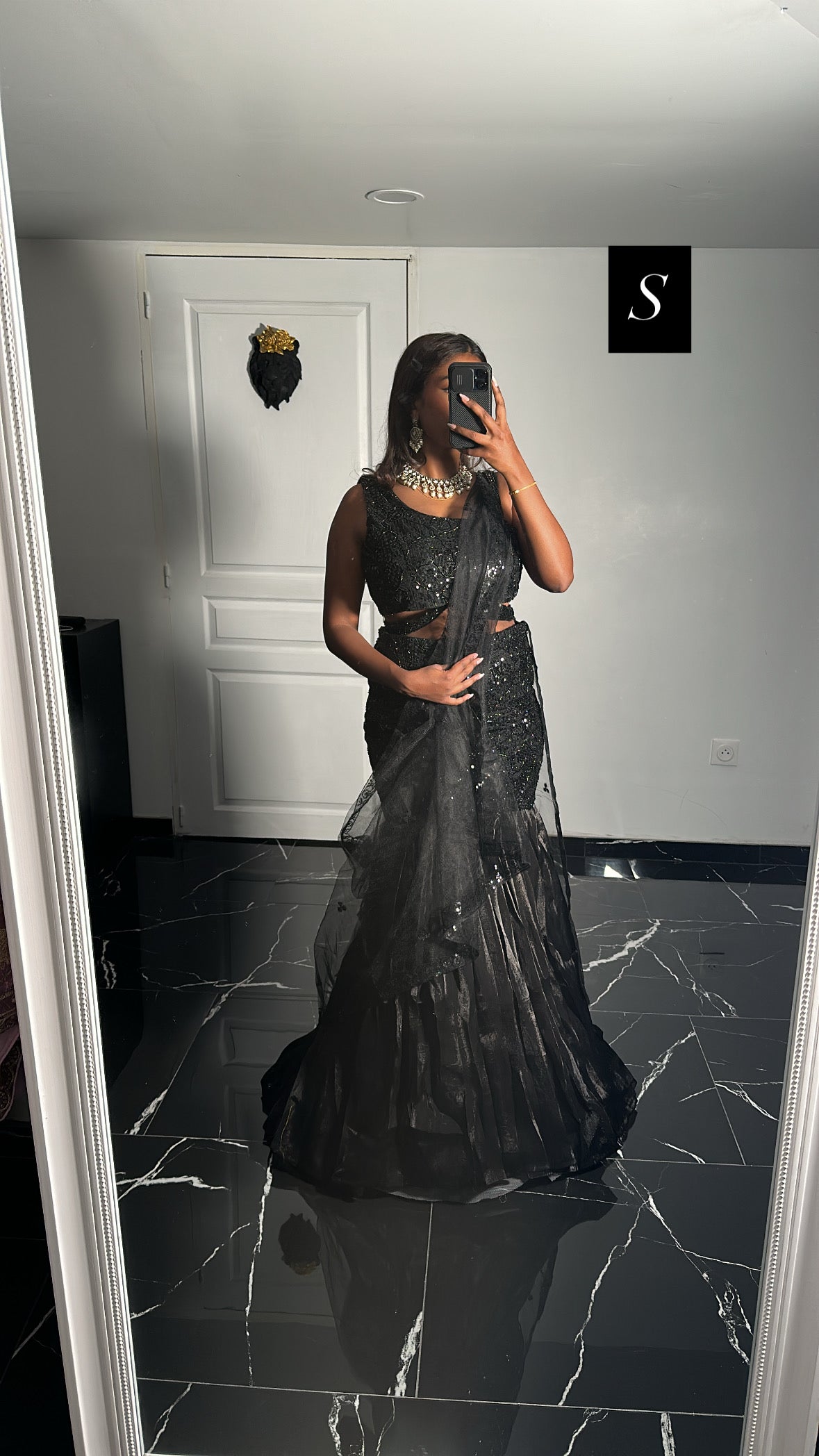 Lehenga sirène noir