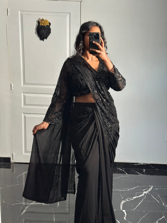 Black saree design