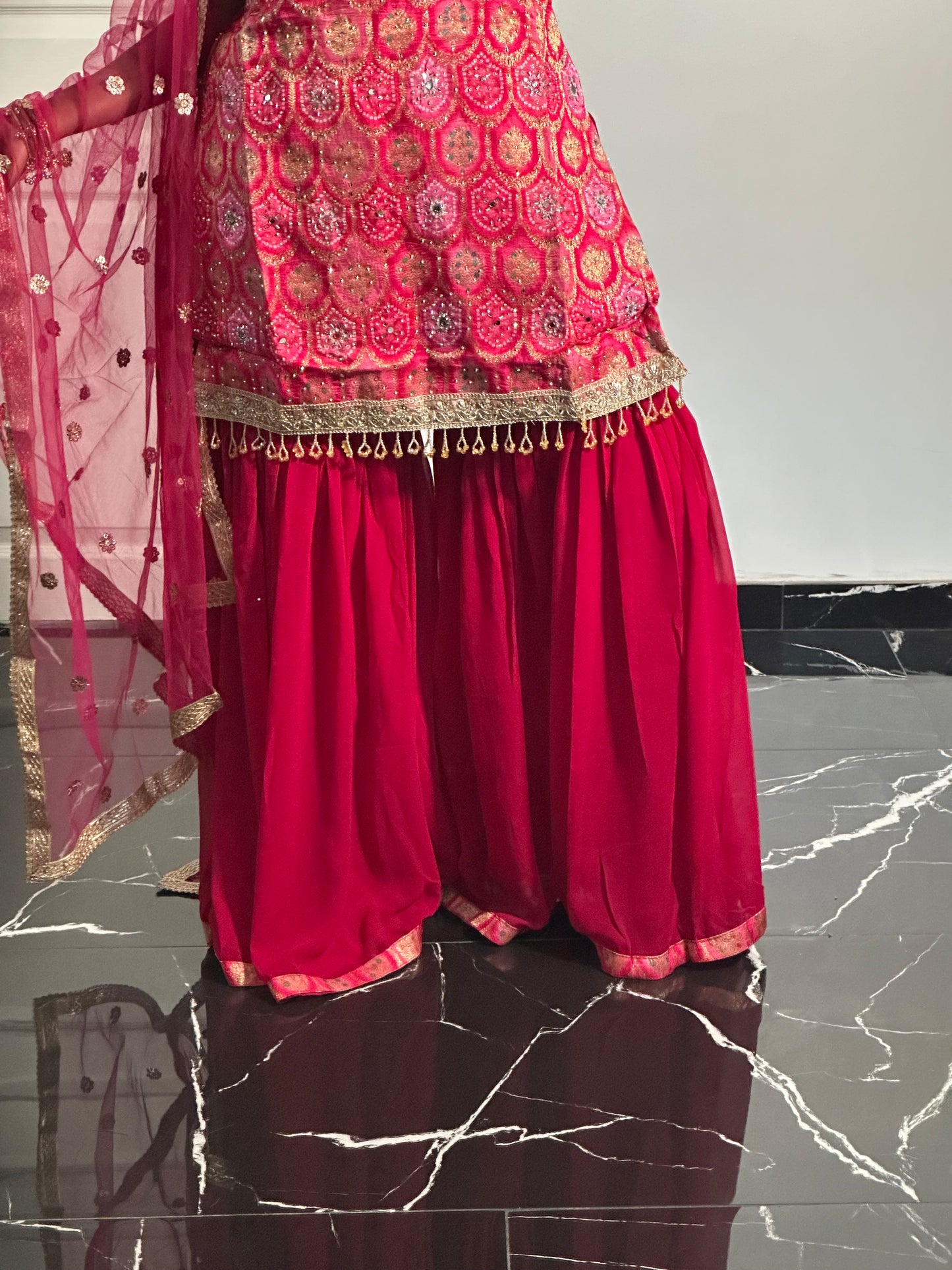 Salwar Fushia royale