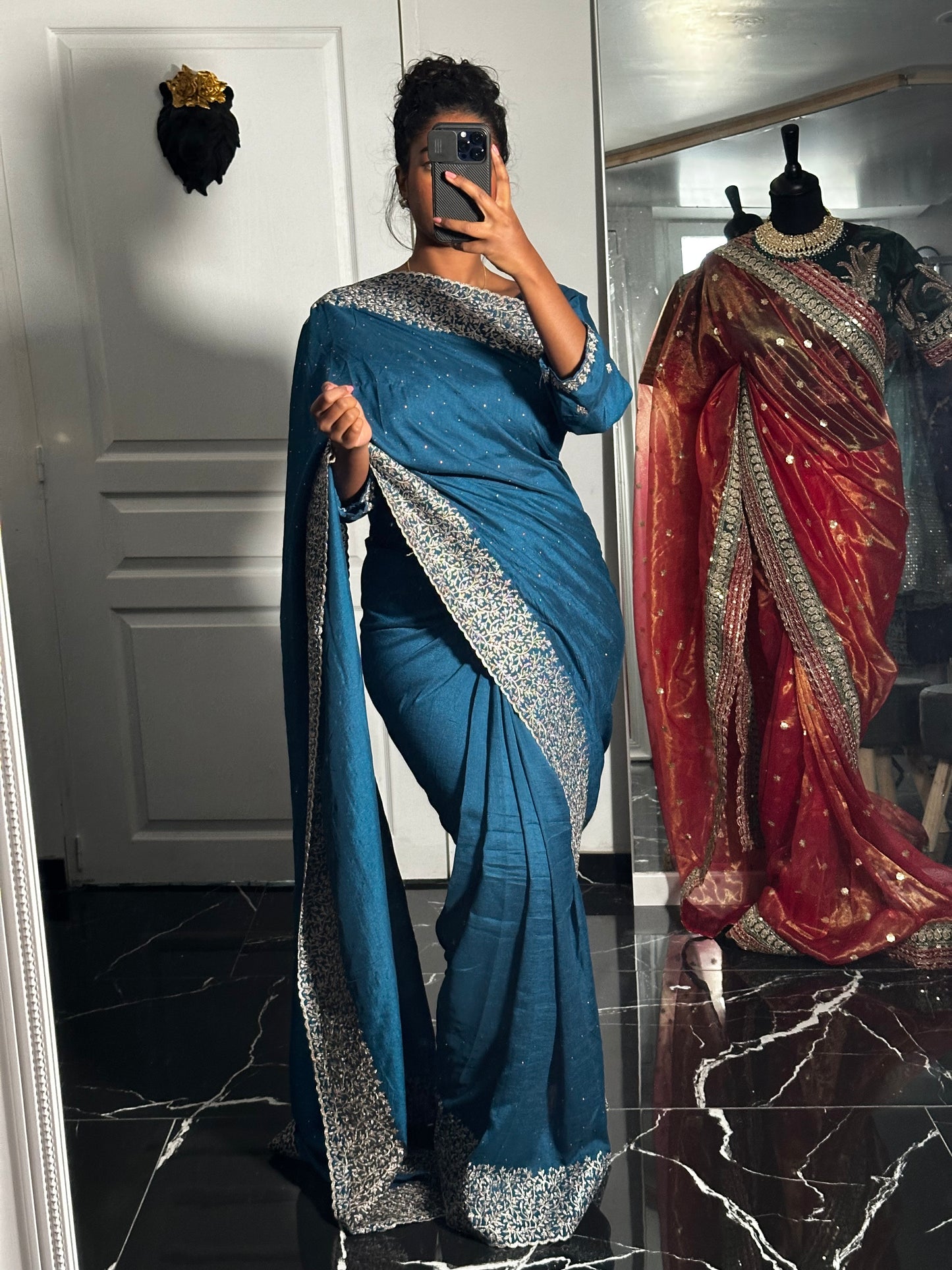 BIZA one minute saree blue