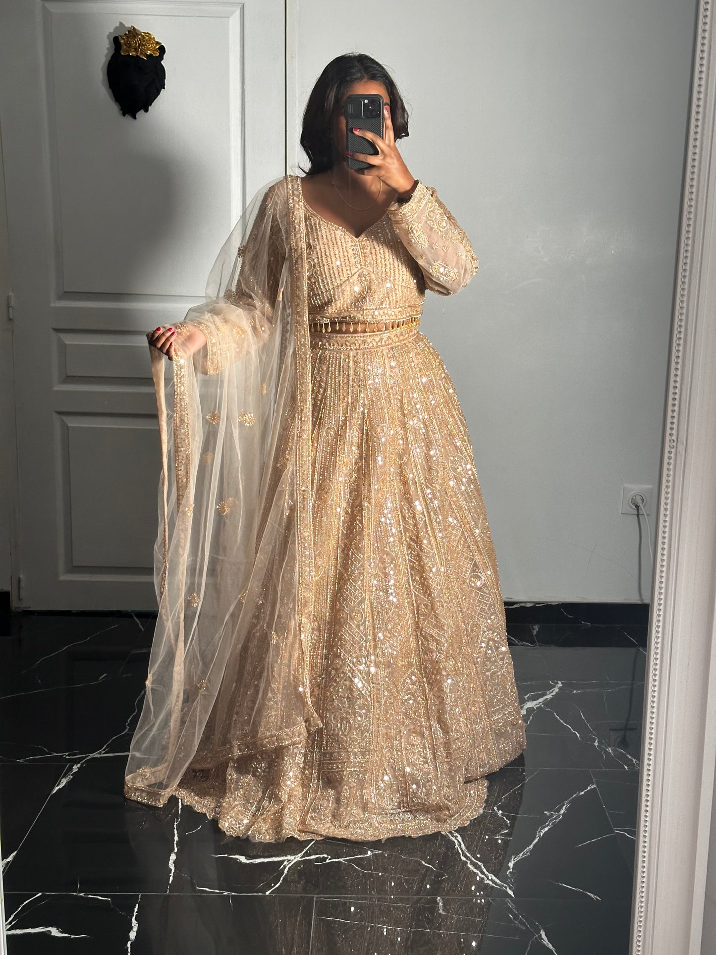 Lehenga Golden Aura