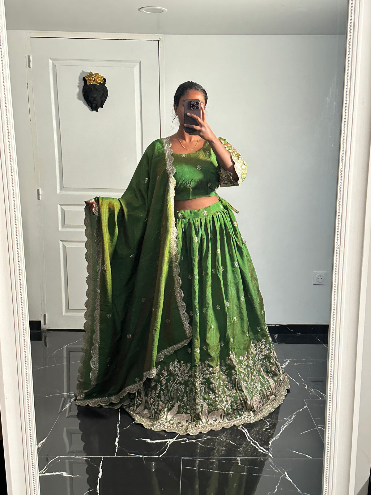 Lehenga Nilani vert