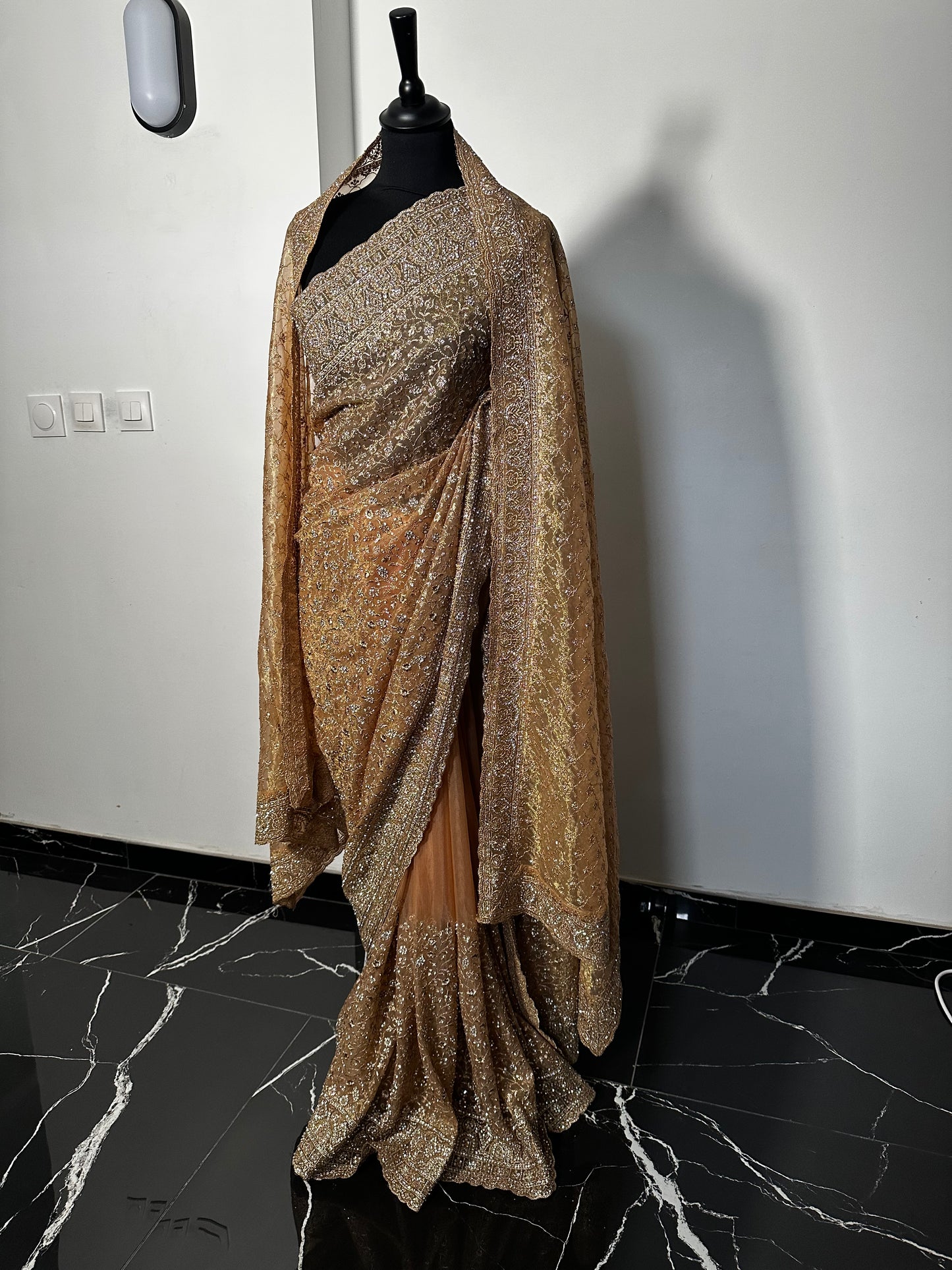 Saree héritage royal or