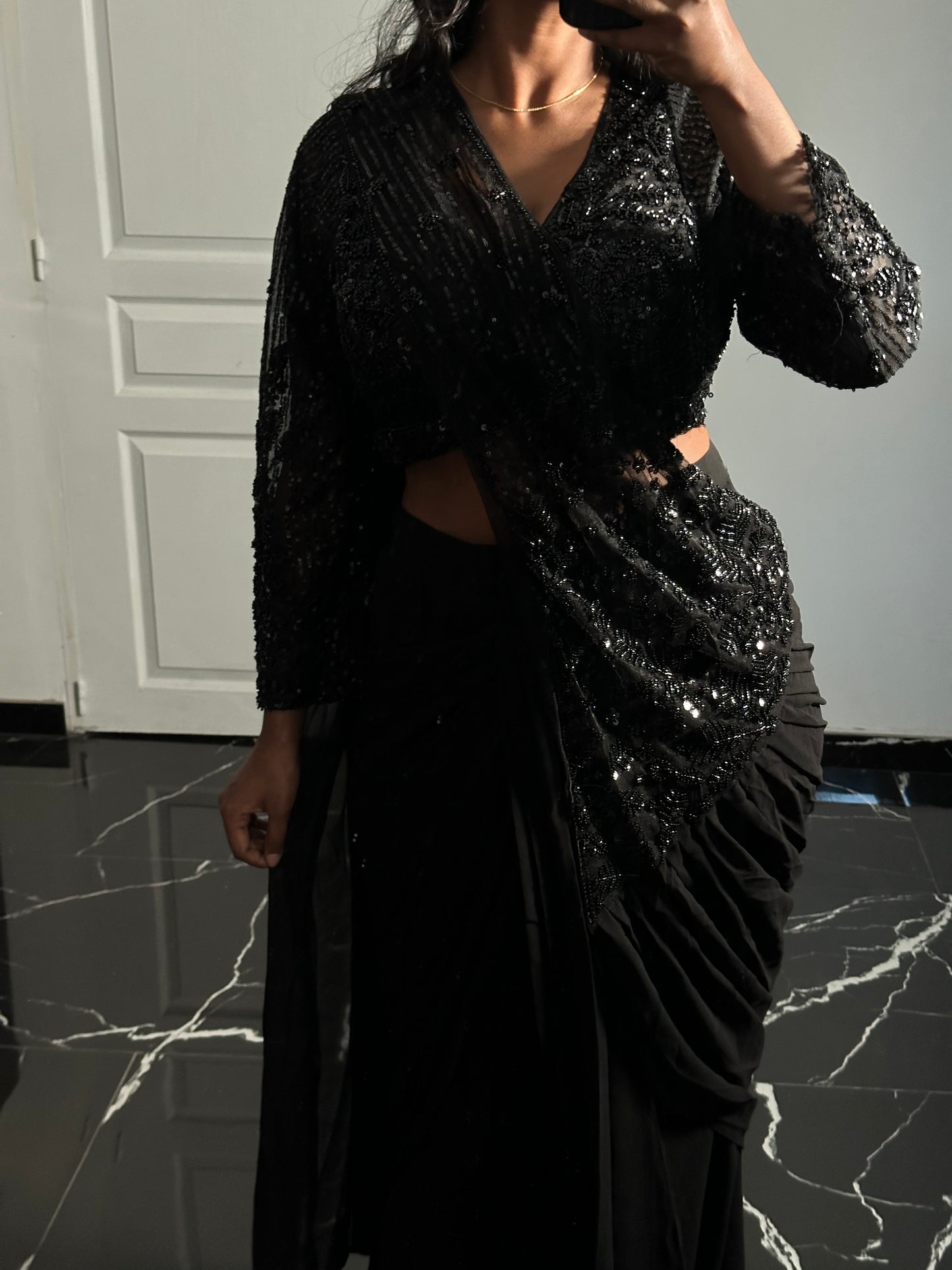 Black saree design