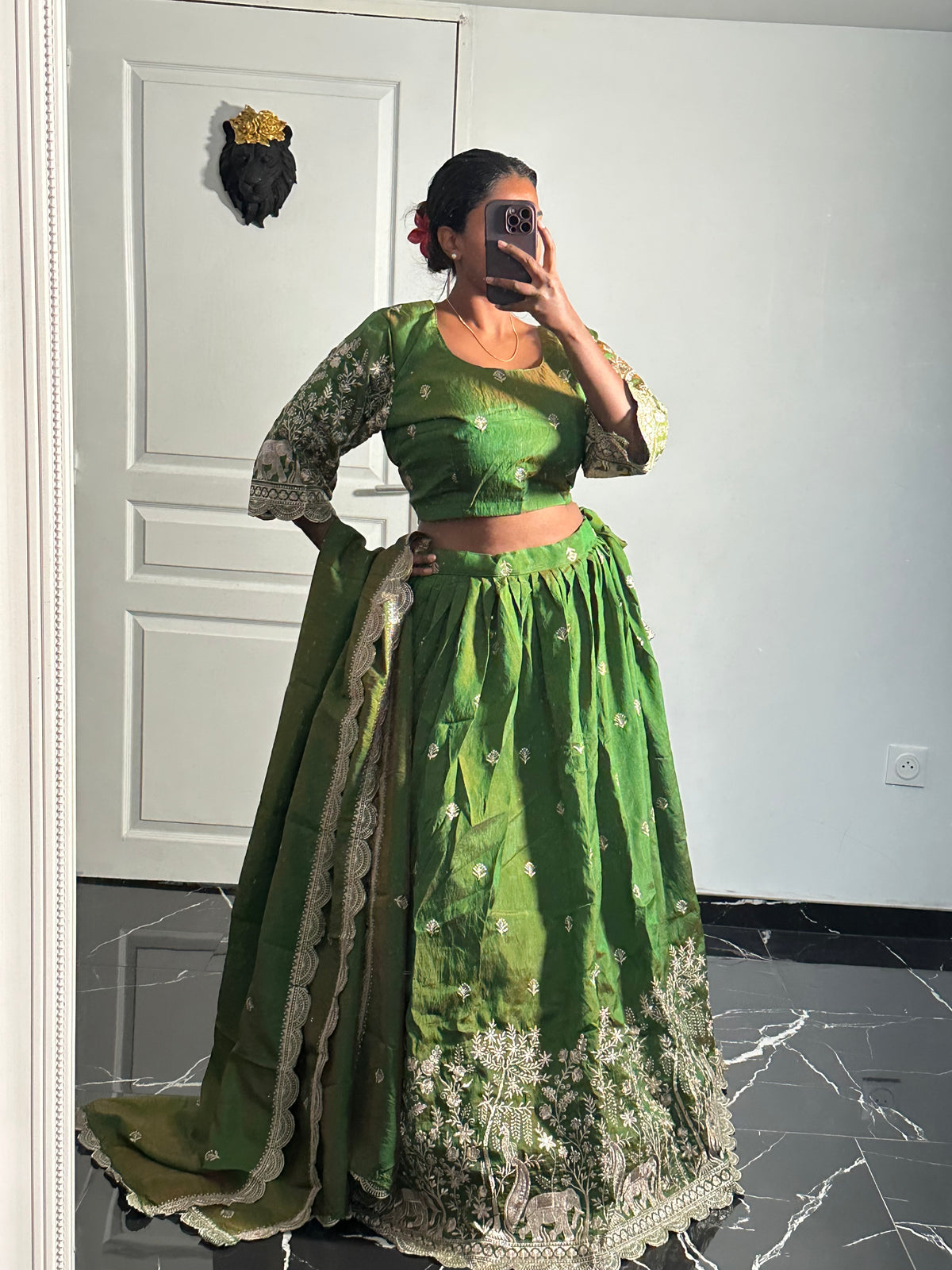Lehenga Nilani vert