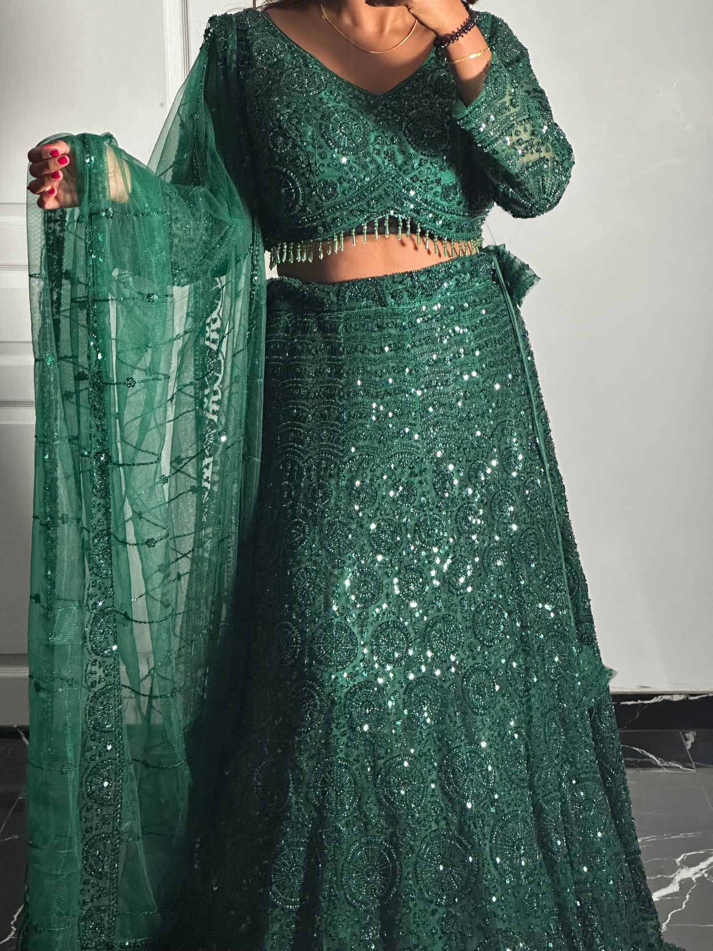 Lehenga Émeraude Majesté