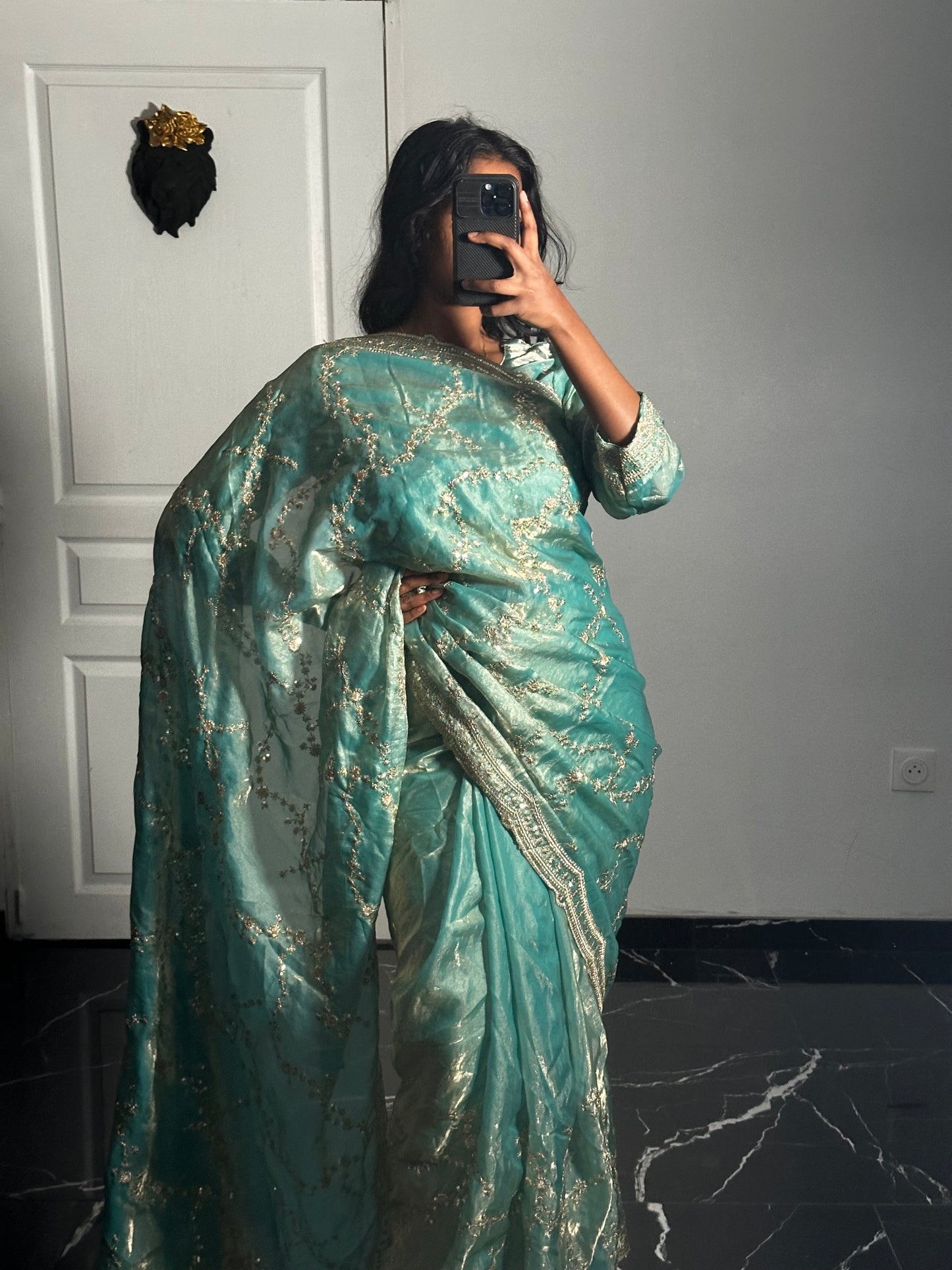 Saree Zoya bleu