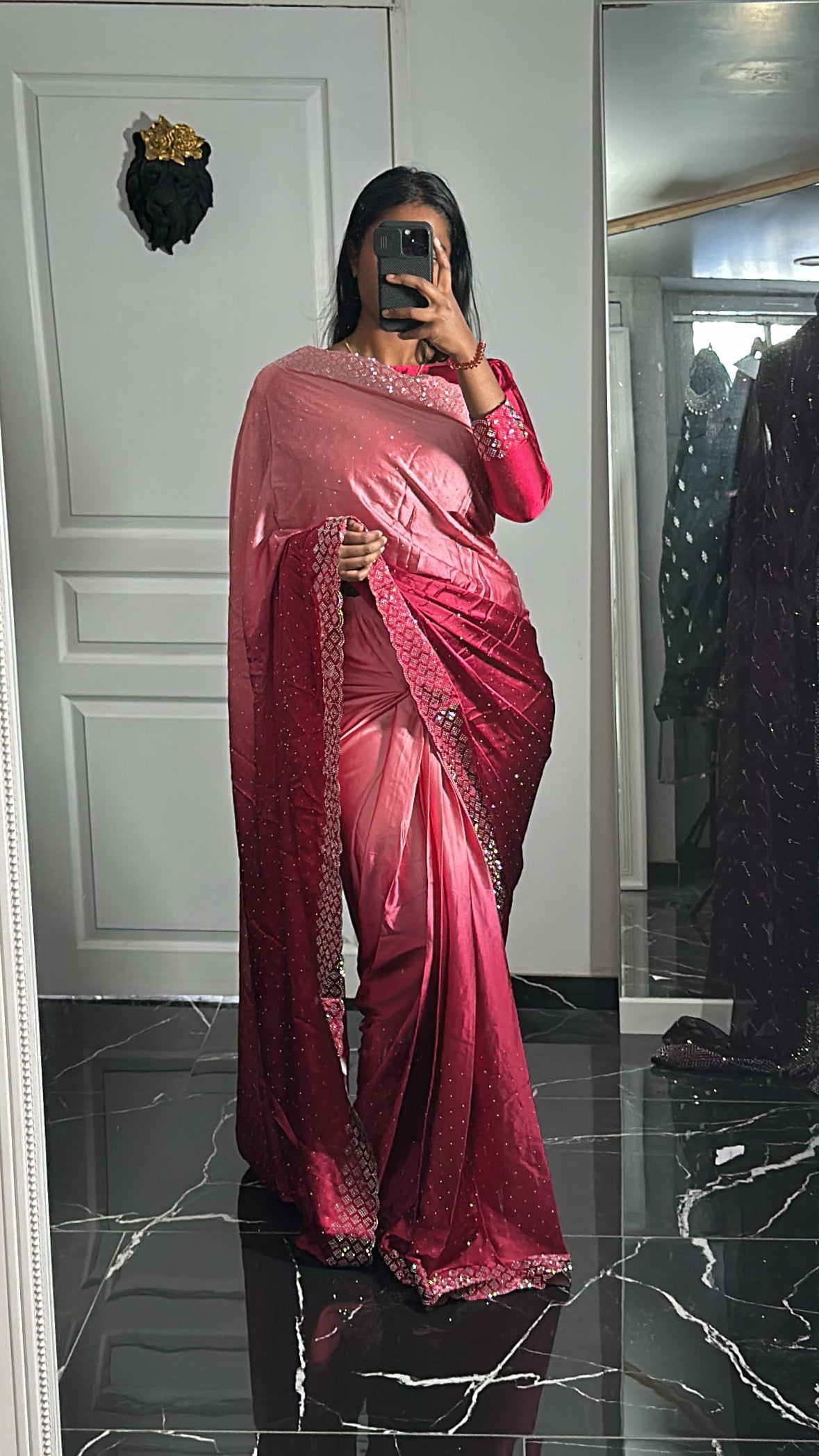 Dégradé rose- One minute saree