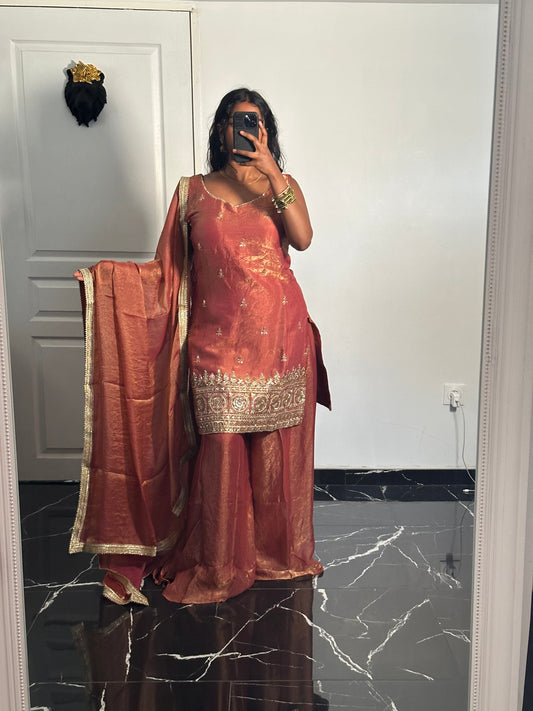 Salwar rose cuivré
