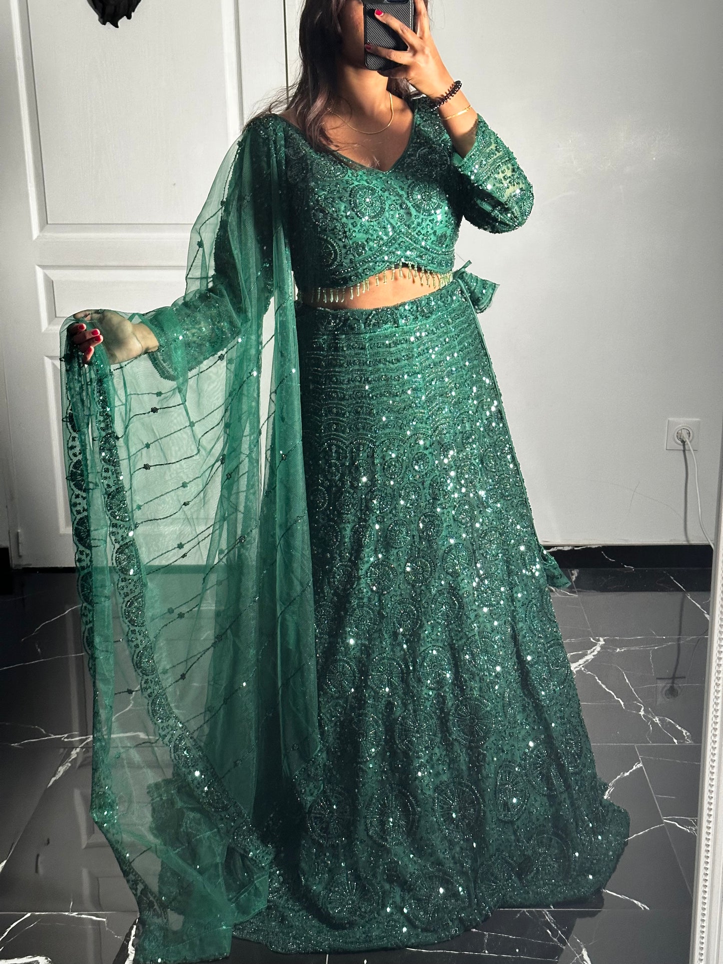 Lehenga Émeraude Majesté