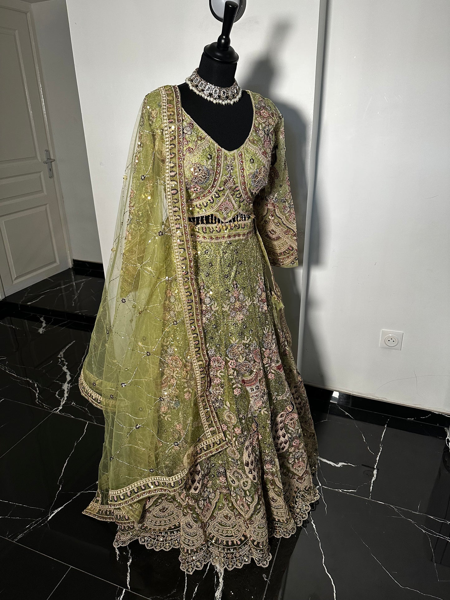 Lehenga pistache
