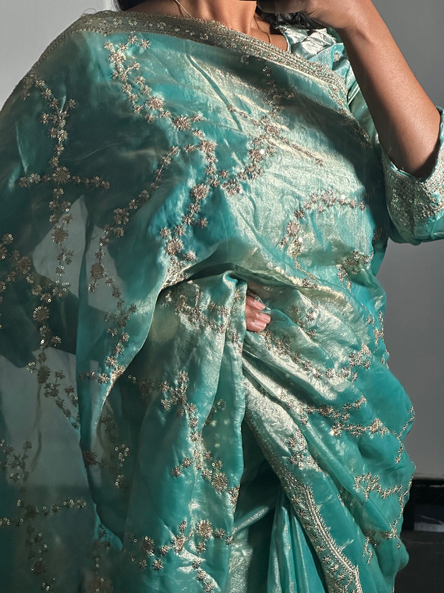Saree Zoya bleu