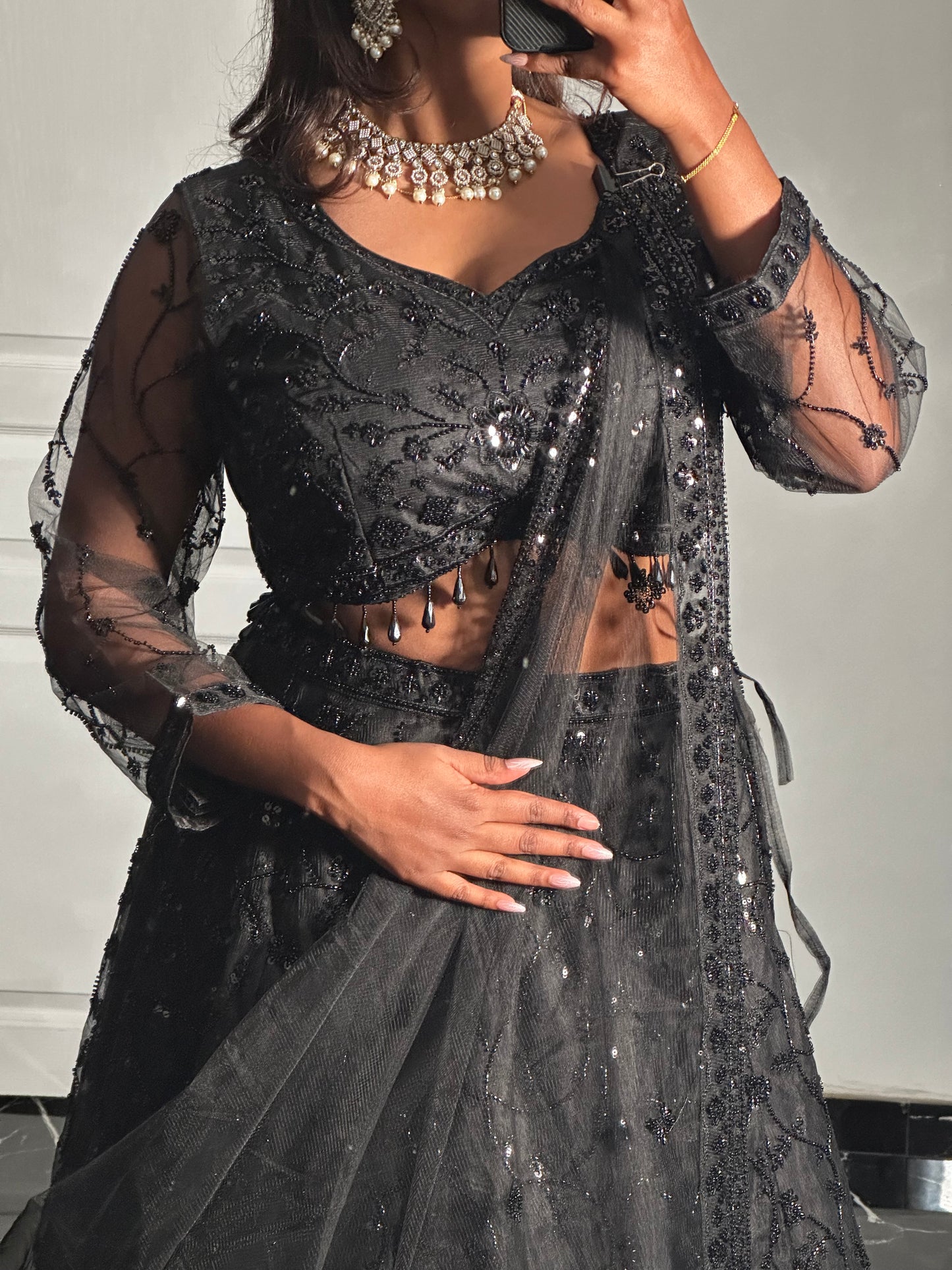 Lehenga noir intense