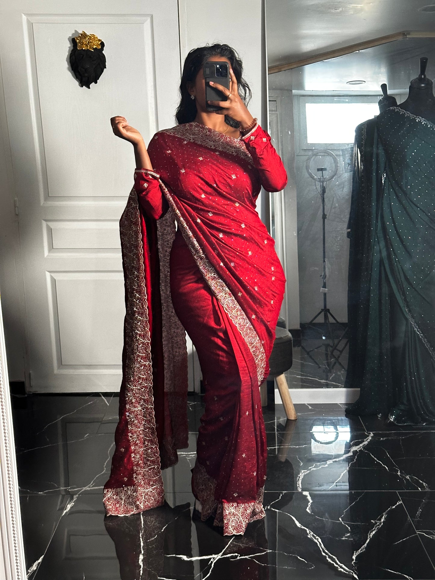 PRETTY rouge 1 minute saree