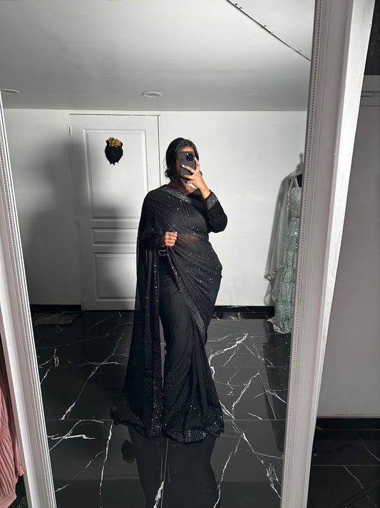 One minute saree noir