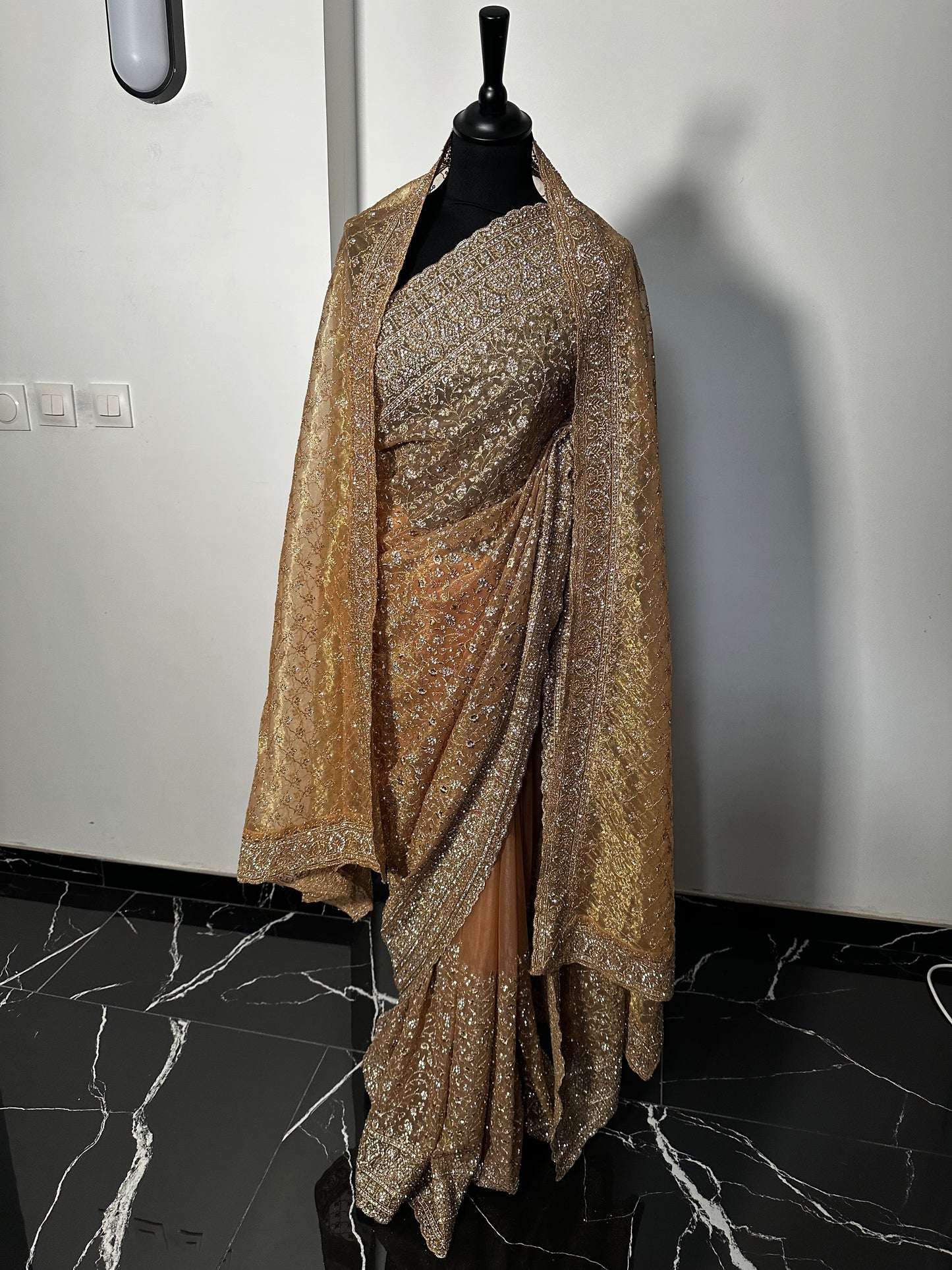 Saree héritage royal or