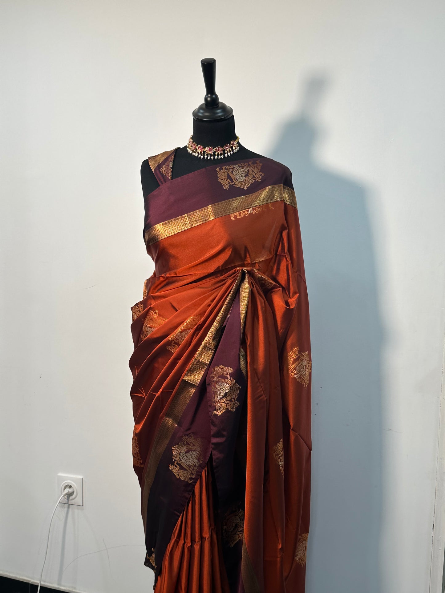 Sari Soft Silk – Terracotta & Prune