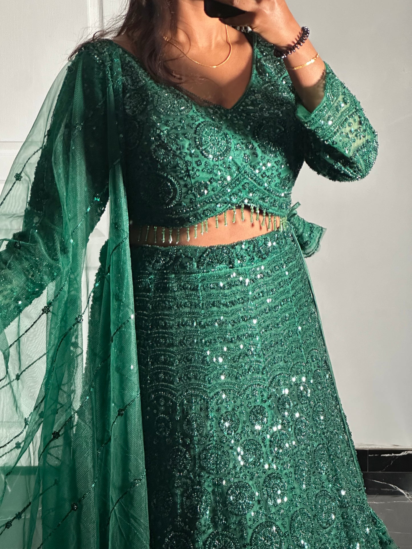 Lehenga Émeraude Majesté