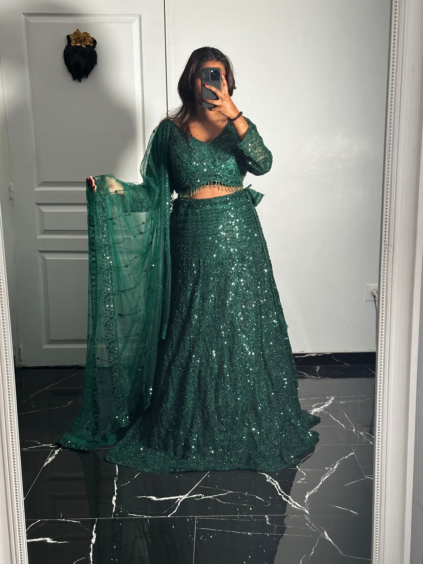 Lehenga Émeraude Majesté