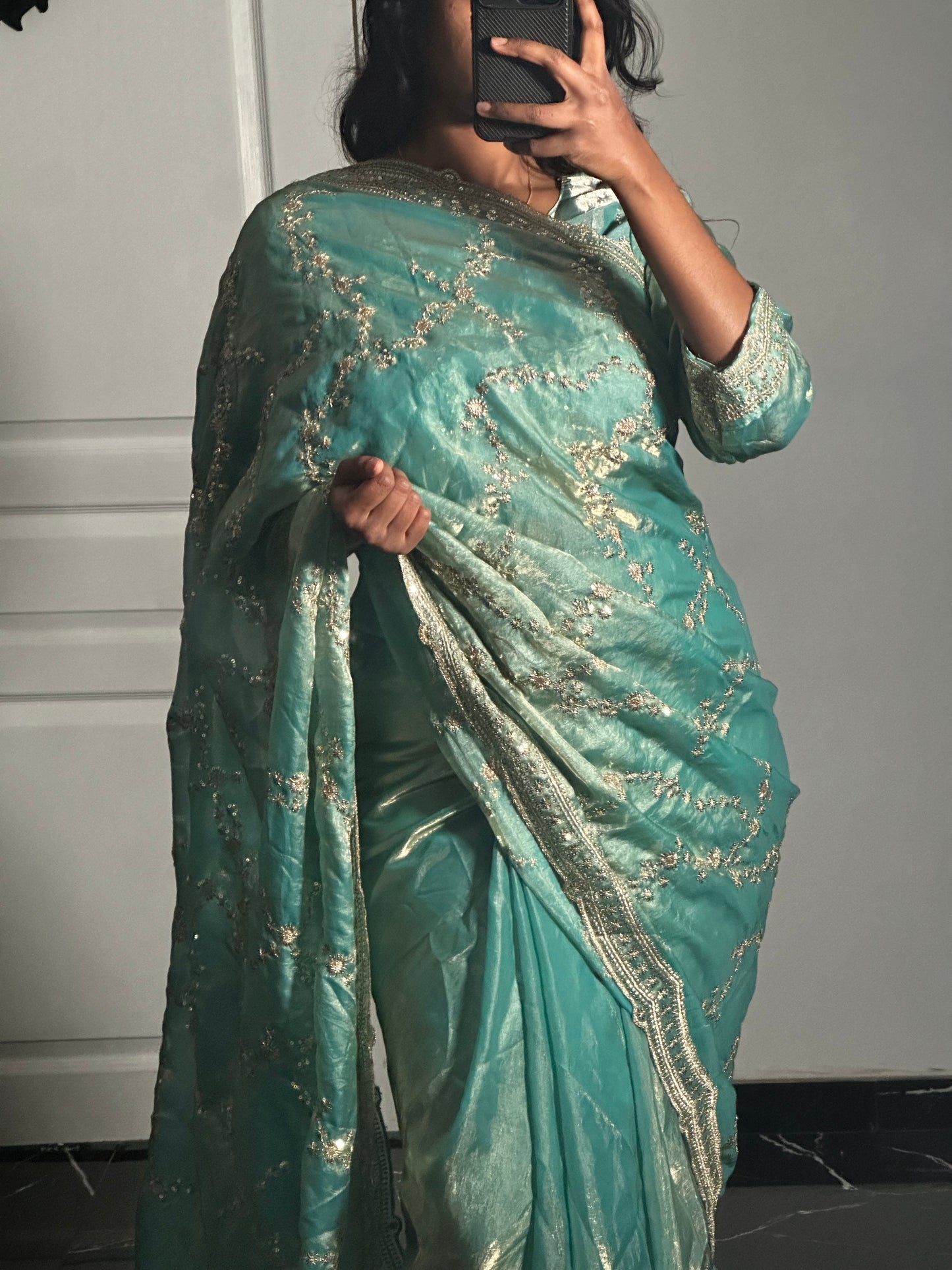 Saree Zoya bleu