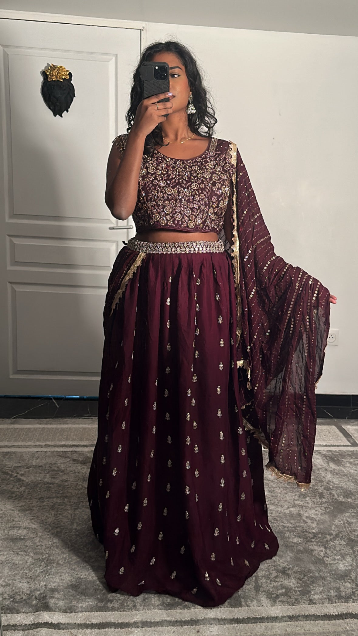 DOLIDA Bordeaux Lehenga