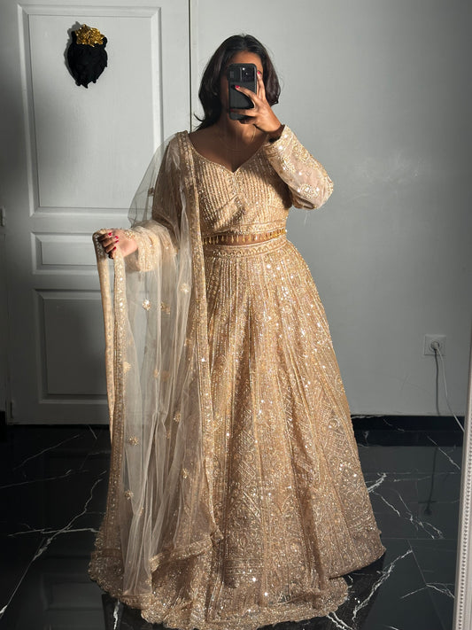 Lehenga Golden Aura