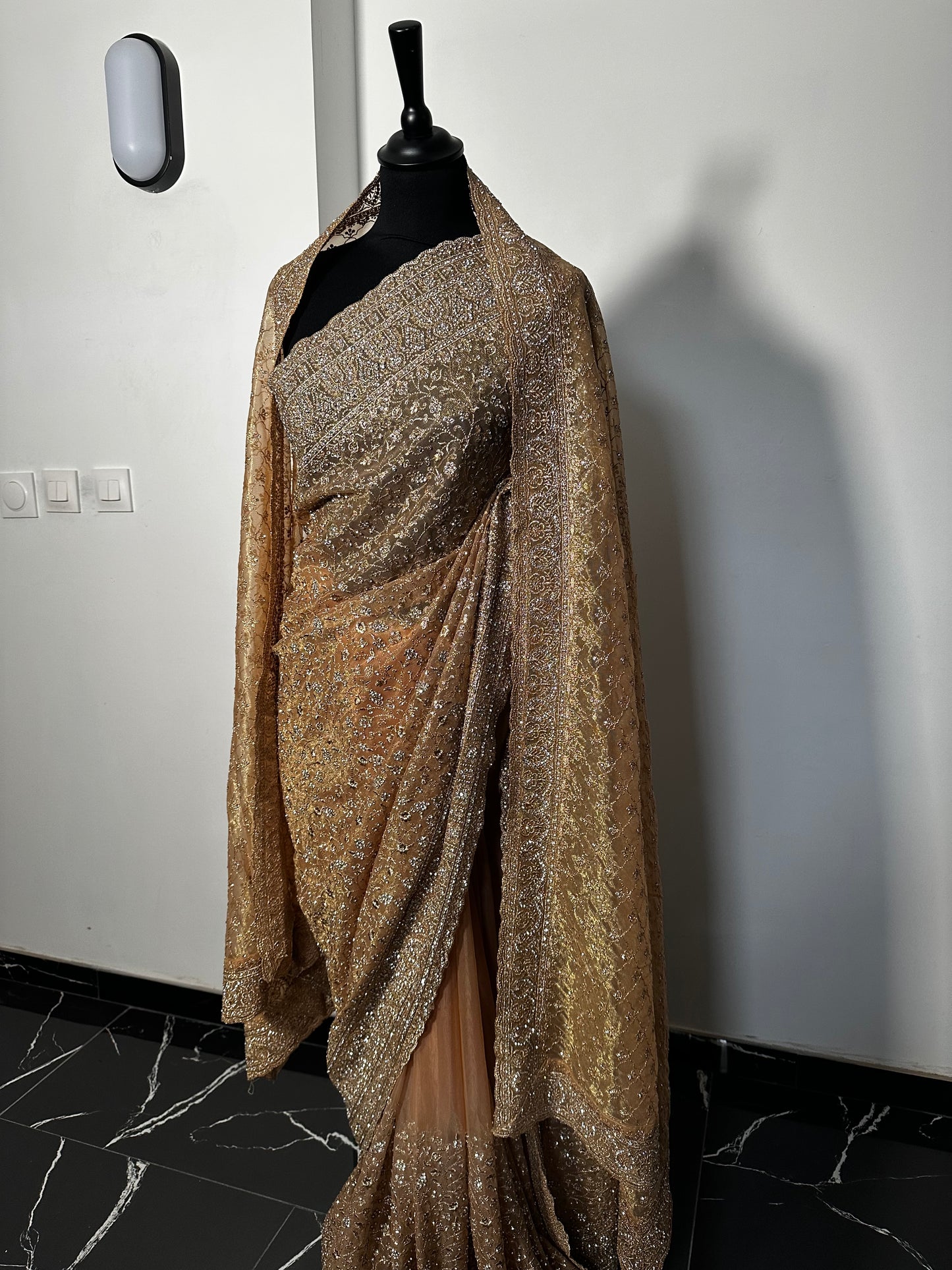 Saree héritage royal or