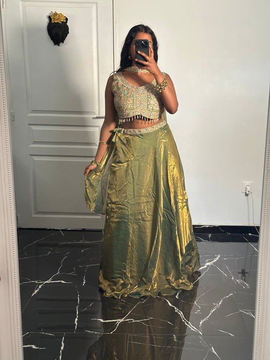 Lehenga Vert olive