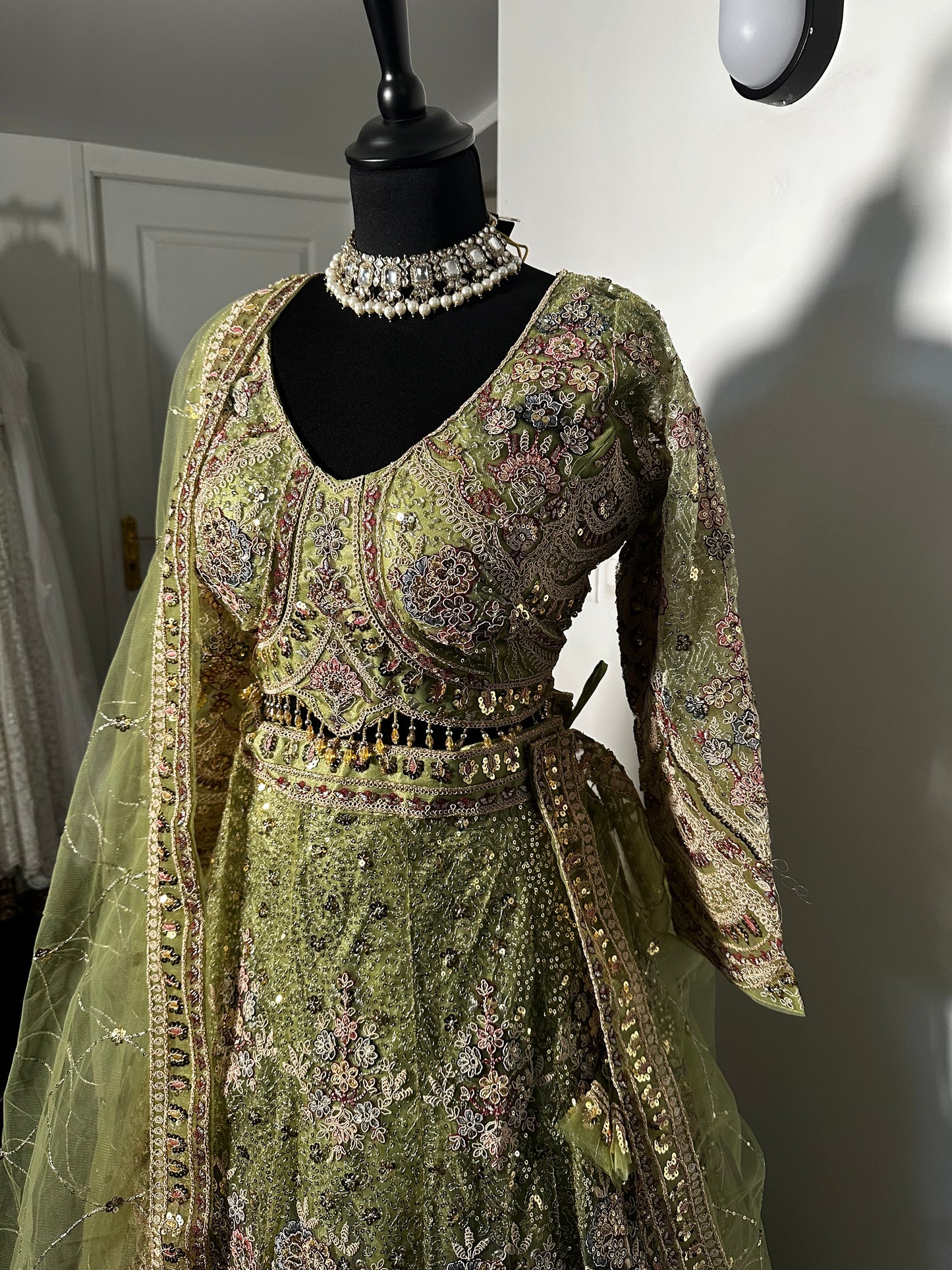 Lehenga pistache
