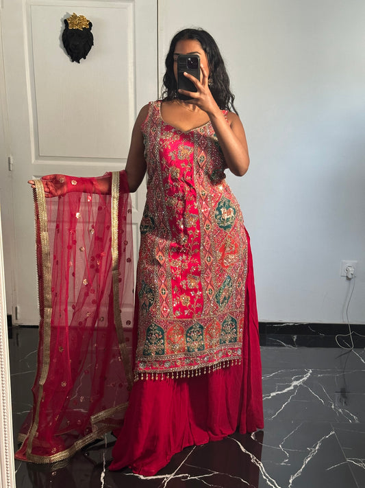 Salwar rose rubis