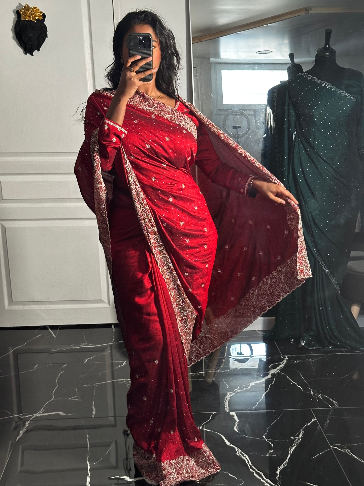 PRETTY rouge 1 minute saree