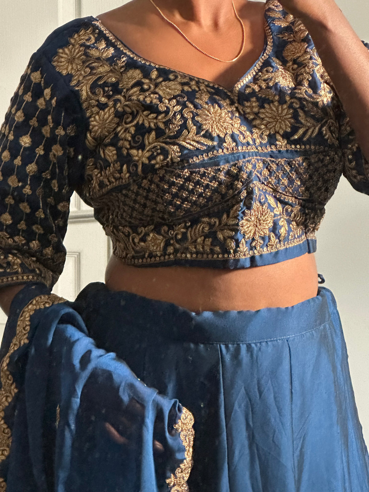 Lehenga Nilani bleu
