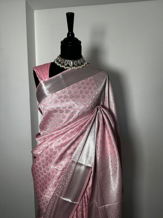 Sari Soft Banarasi Rose